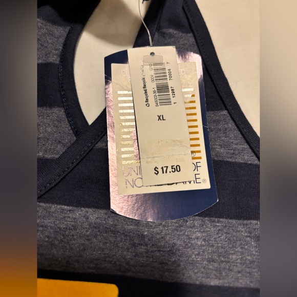 Notre Dame NWT, officially licensed blue & gray rugby stripe with gold ND, XL - Picture 7 of 10